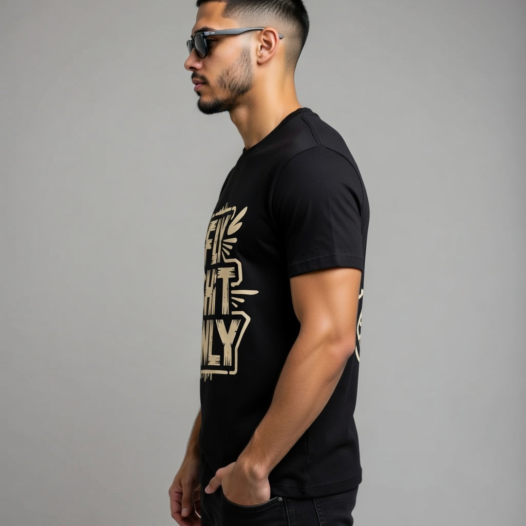 Fly Shit Only Graphic T-Shirt for Men | Bold Streetwear Black Tee