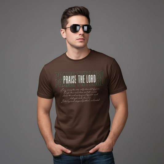 Praise the Lord Brown Graphic T-Shirt | Zhama Fashion