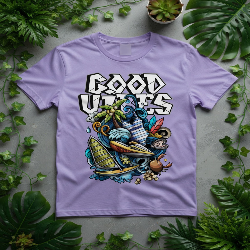 Good Vibes Nature Adventure T-Shirt Design Men Round Neck Pure Cotton Half Sleeve T-shirt