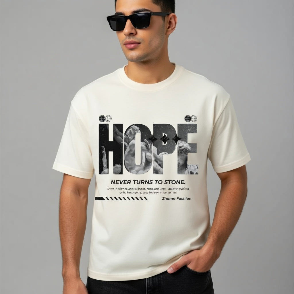 Hope Never Turns to Stone" - Cream Graphic Tee