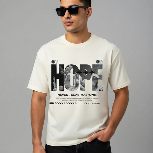 Hope Never Turns to Stone" - Cream Graphic Tee