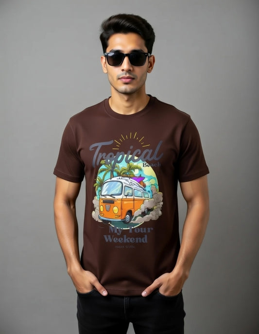 Tropical Beach Vibes T-Shirt – Vintage Van Graphic Tee