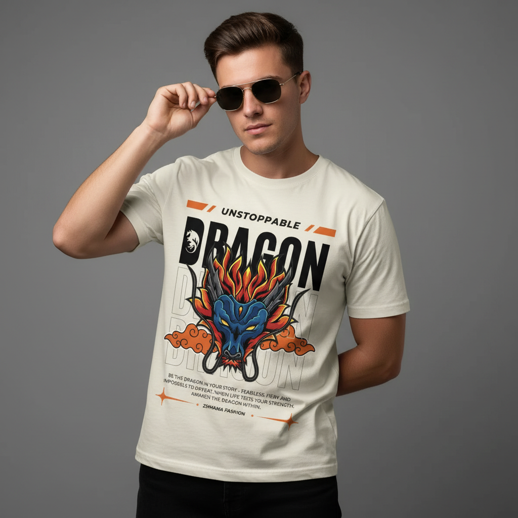 Unstoppable Dragon Graphic T-Shirt for Men | Bold Streetwear Tee