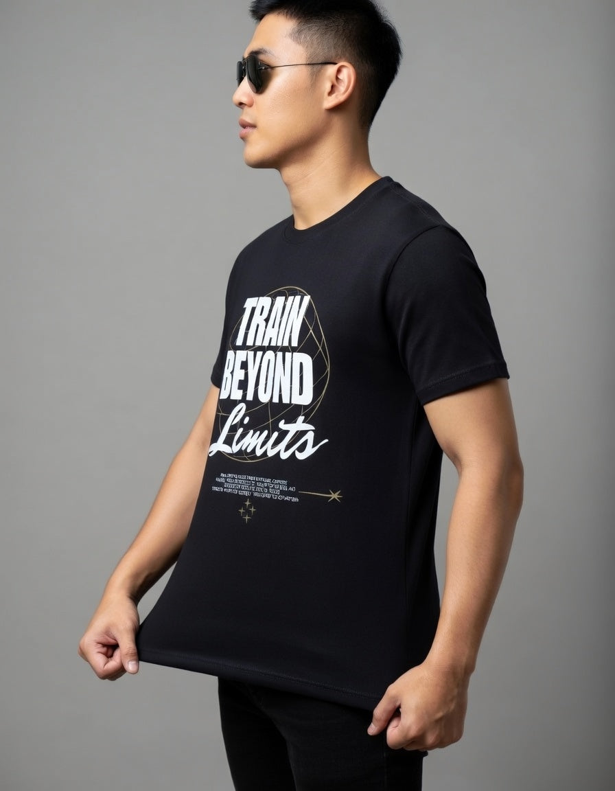 Train Beyond Limits Graphic Half Sleeve T-shirt | Zhama Fashion