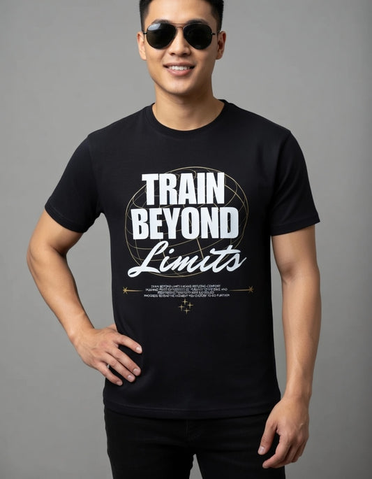 Train Beyond Limits Graphic Half Sleeve T-shirt | Zhama Fashion
