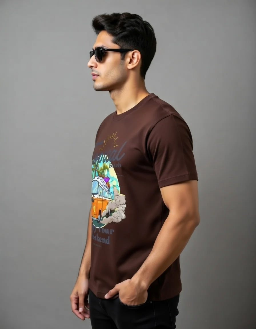 Tropical Beach Vibes T-Shirt – Vintage Van Graphic Tee