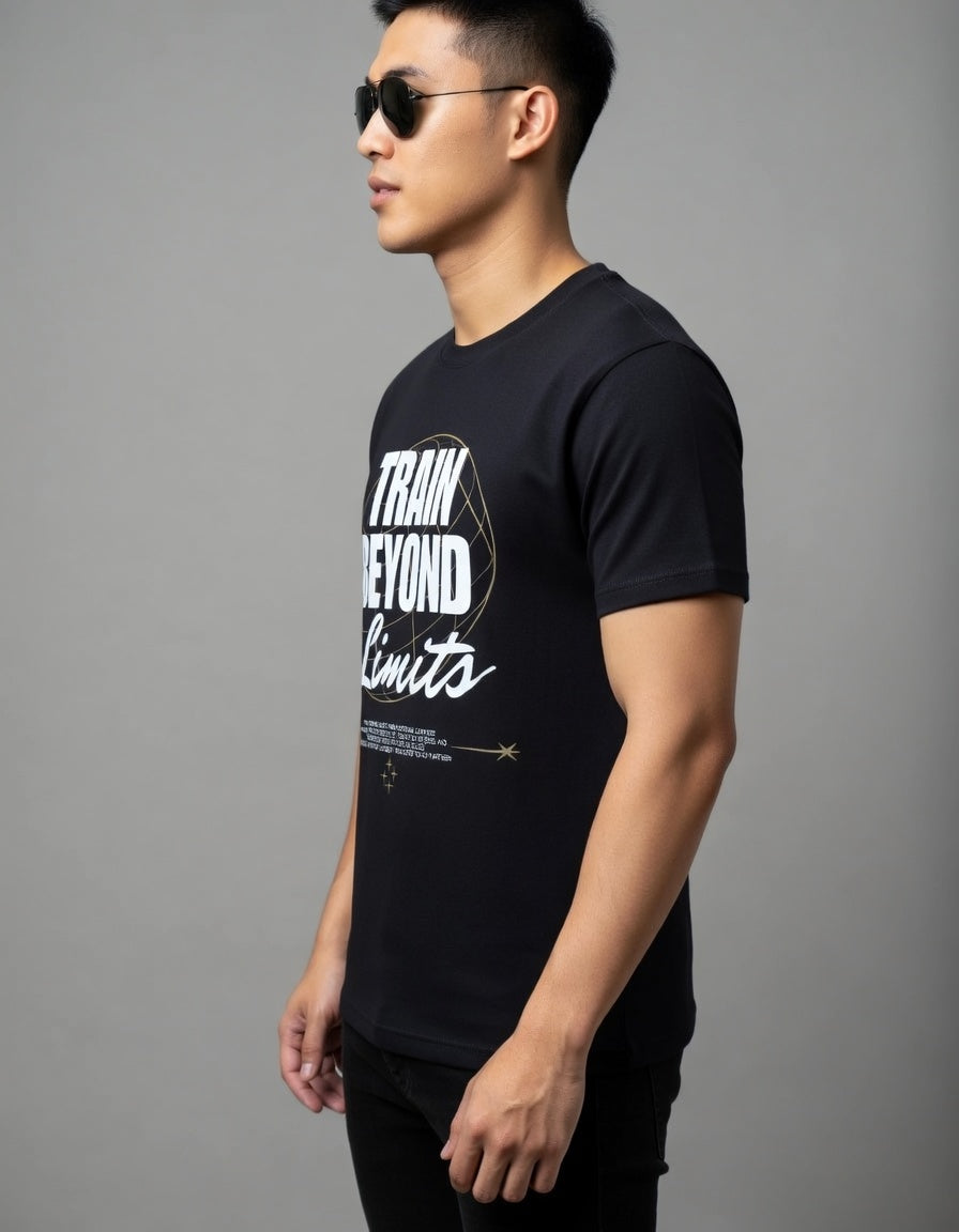 Train Beyond Limits Graphic Half Sleeve T-shirt | Zhama Fashion