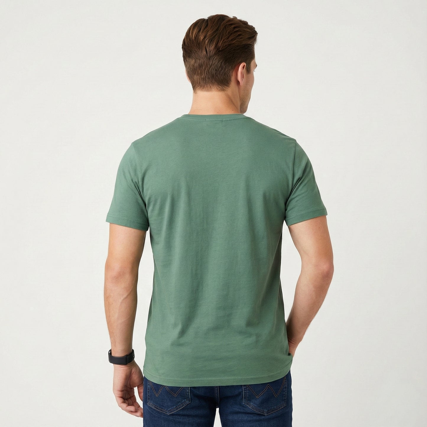 Wrangler Men’s Green Graphic T-Shirt | Artistic Heart Design Casual Tee