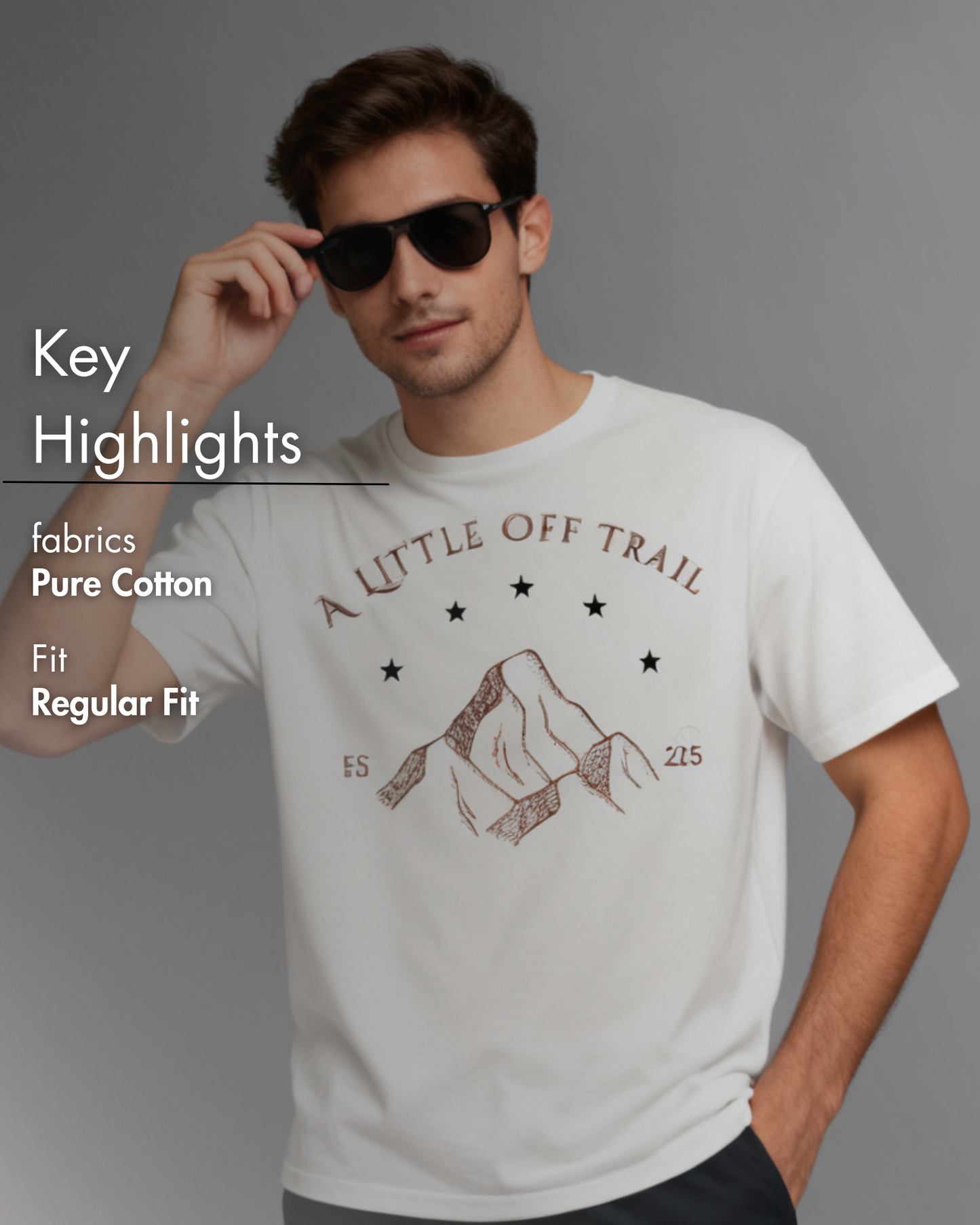 A Little Off Trail Men's T-Shirt – Vintage Mountain Graphic Tee | Zhama Fashion