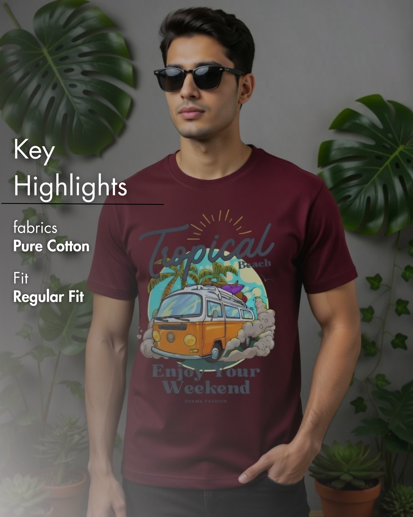 Wine Tropical Beach T-shirt|| My Tour Weekend