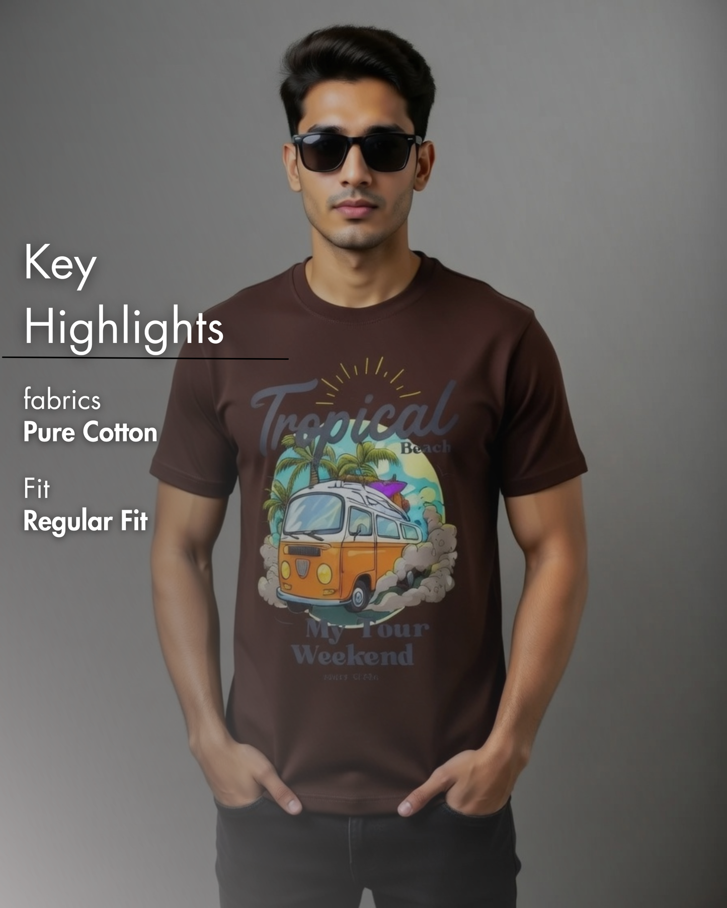 Tropical Beach Vibes T-Shirt – Vintage Van Graphic Tee