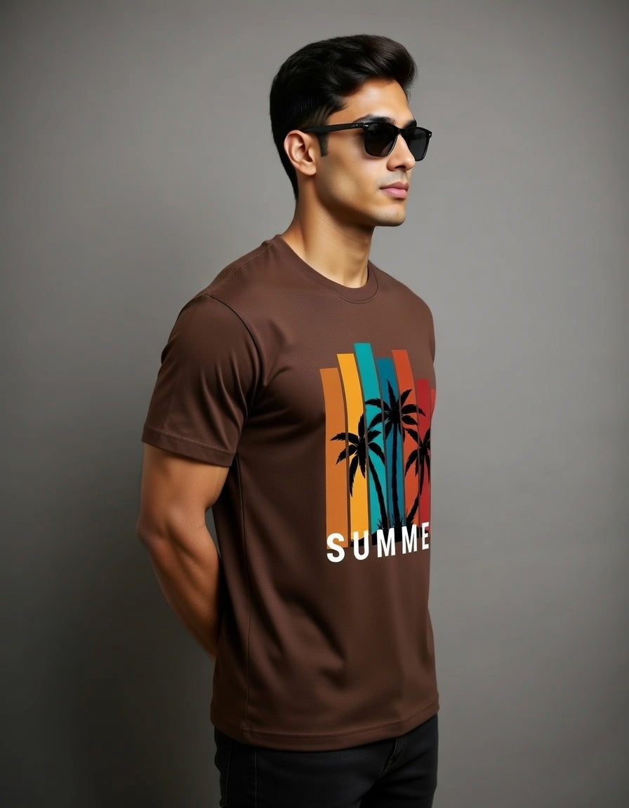 Summer Vibes Palm Graphic T-Shirt – Stylish Casual Wear for Men