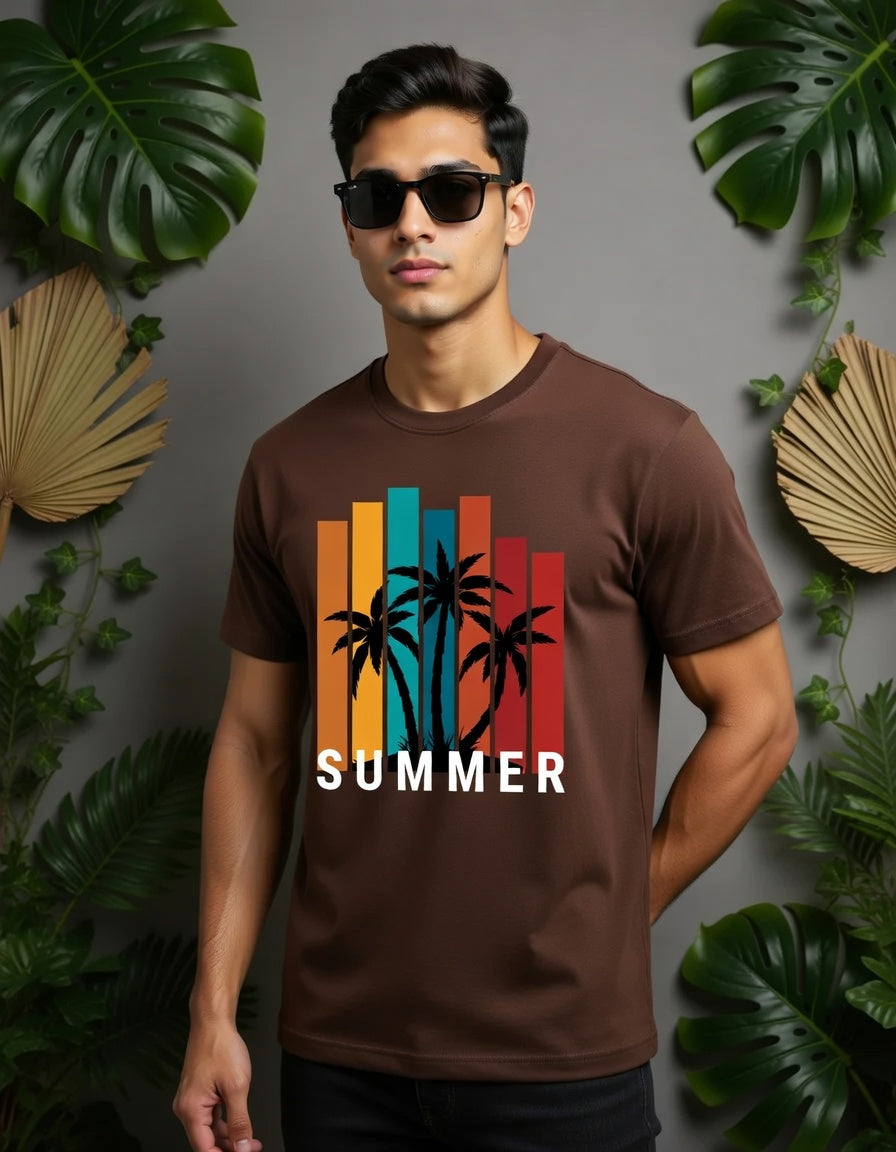 Summer Vibes Palm Graphic T-Shirt – Stylish Casual Wear for Men