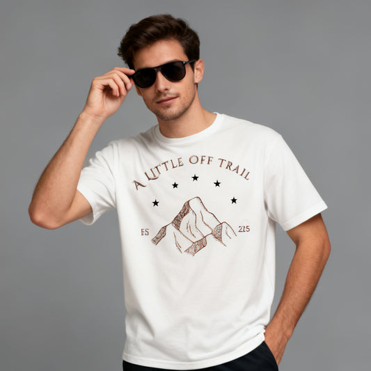 A Little Off Trail Men's T-Shirt – Vintage Mountain Graphic Tee | Zhama Fashion